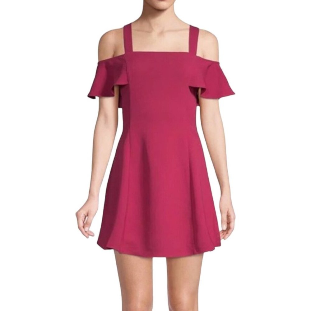 NWT‎ Likely Bellamy Mini Dress Flutter Off The Shoulder Size 2 Ruby Red New
